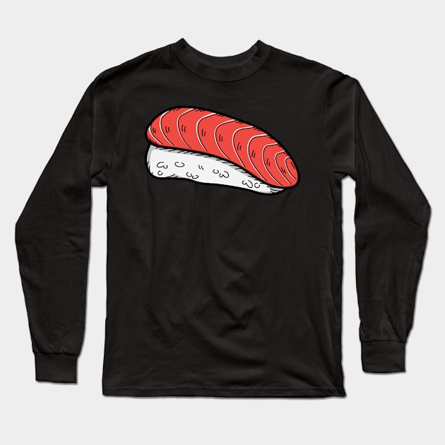 Yummy Sushi Tuna Nigiri Japanese Food Maki Temaki Uramaki Sashimi Wasabi Design Gift Idea Long Sleeve T-Shirt by c1337s